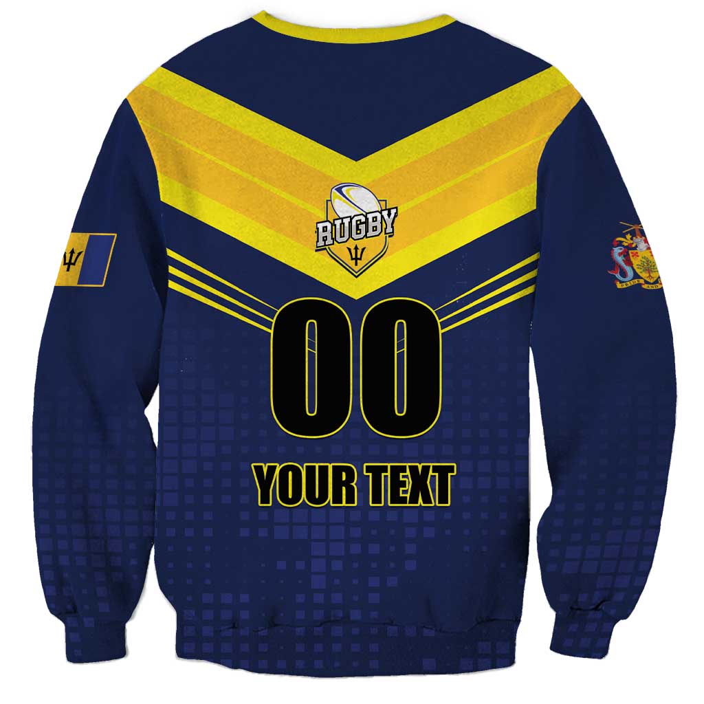 Custom Barbados Rugby Sweatshirt Team Barbados Trident Go Champions