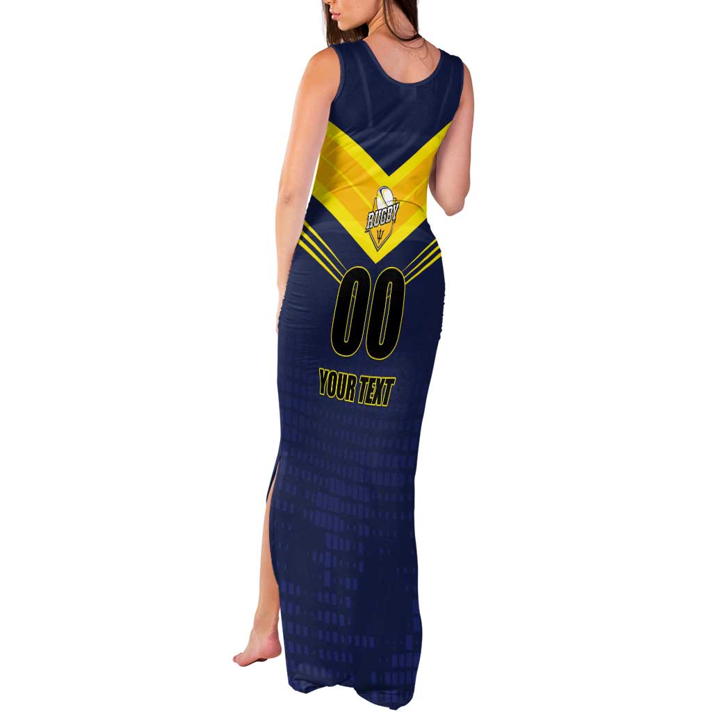Custom Barbados Rugby Tank Maxi Dress Team Barbados Trident Go Champions