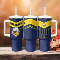 Custom Barbados Rugby Tumbler With Handle Team Barbados Trident Go Champions