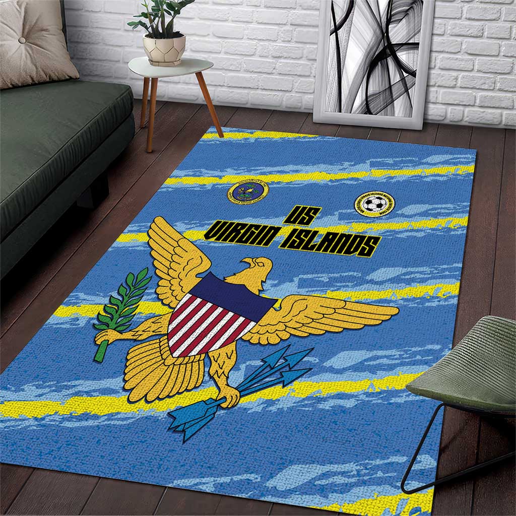 US Virgin Islands Soccer Area Rug Team Dashing Eagles Come On
