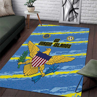 US Virgin Islands Soccer Area Rug Team Dashing Eagles Come On