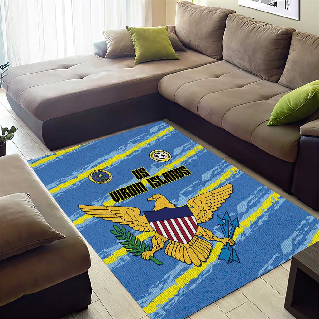 US Virgin Islands Soccer Area Rug Team Dashing Eagles Come On