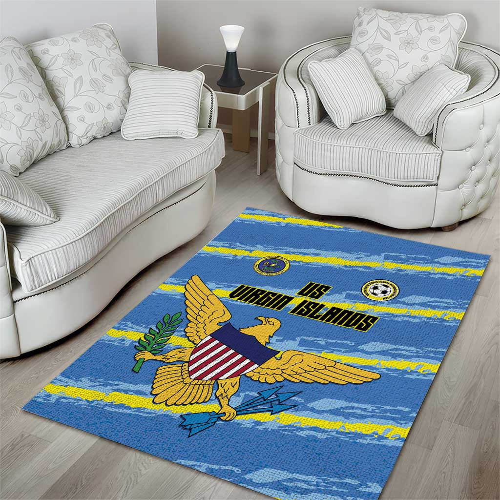 US Virgin Islands Soccer Area Rug Team Dashing Eagles Come On