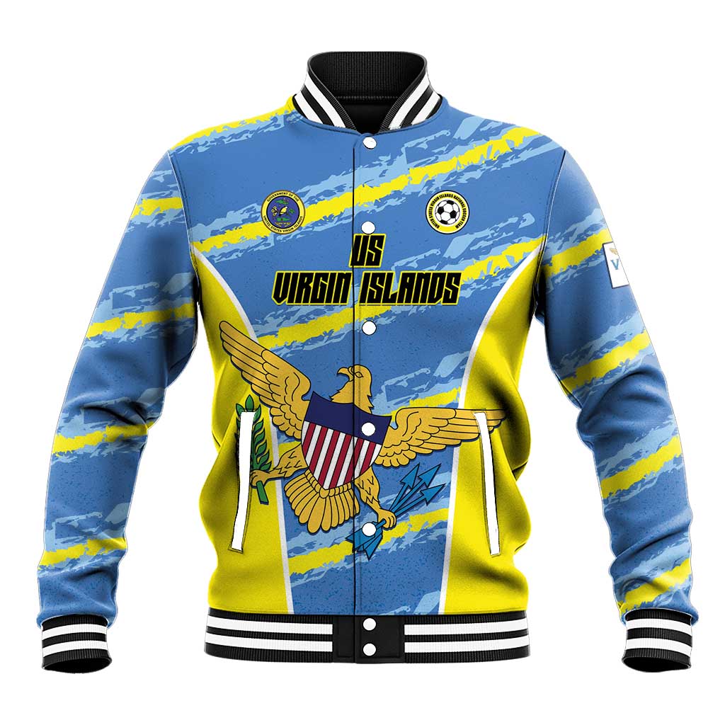 Custom US Virgin Islands Soccer Baseball Jacket Team Dashing Eagles Come On