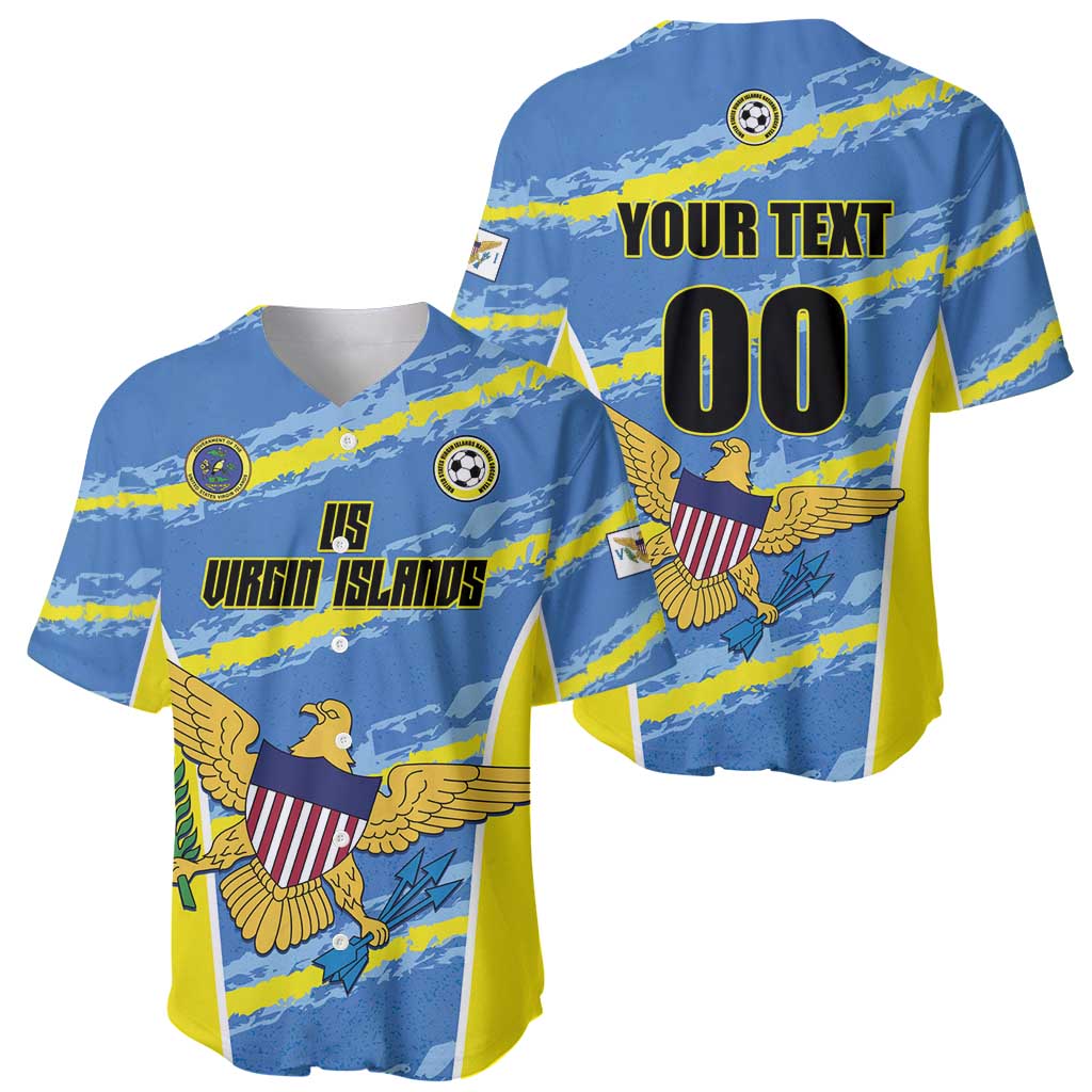 Custom US Virgin Islands Soccer Baseball Jersey Team Dashing Eagles Come On