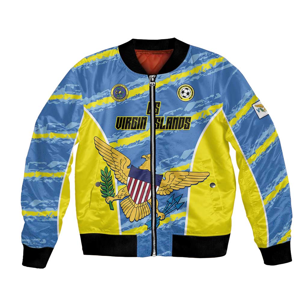 Custom US Virgin Islands Soccer Bomber Jacket Team Dashing Eagles Come On