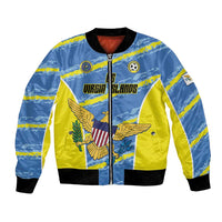 Custom US Virgin Islands Soccer Bomber Jacket Team Dashing Eagles Come On