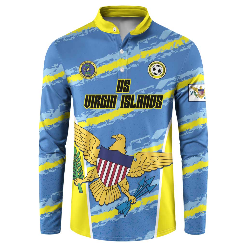 Custom US Virgin Islands Soccer Button Sweatshirt Team Dashing Eagles Come On