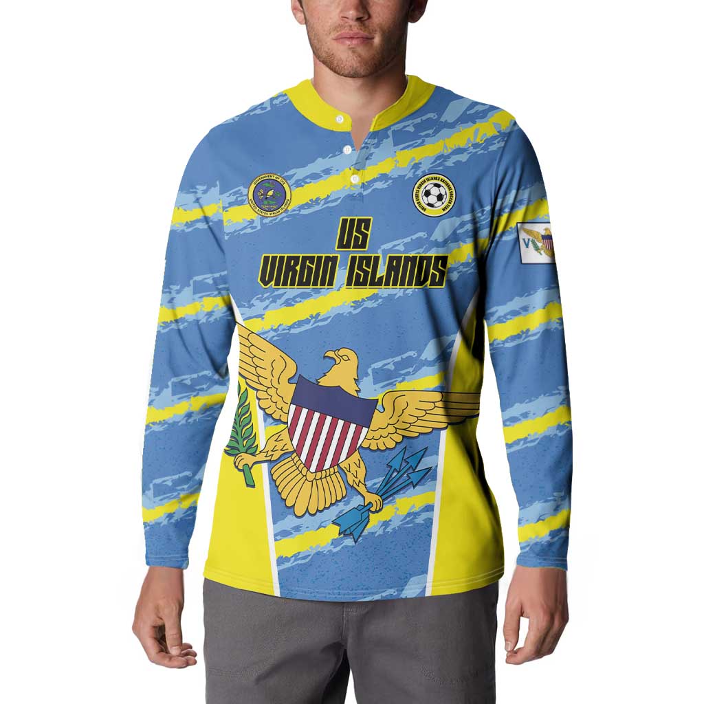 Custom US Virgin Islands Soccer Button Sweatshirt Team Dashing Eagles Come On