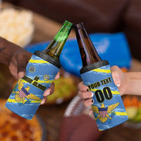 Custom US Virgin Islands Soccer 4 in 1 Can Cooler Tumbler Team Dashing Eagles Come On