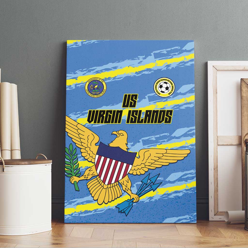 US Virgin Islands Soccer Canvas Wall Art Team Dashing Eagles Come On