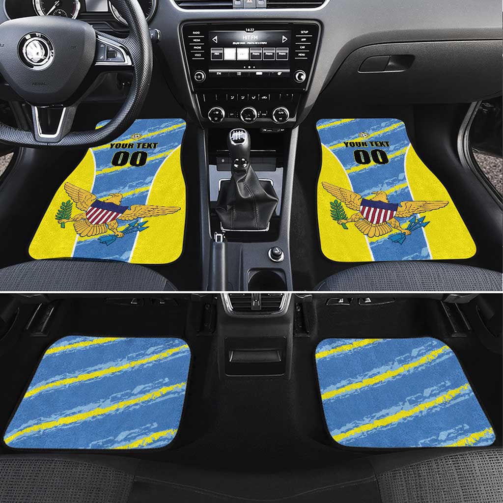US Virgin Islands Soccer Car Mats Team Dashing Eagles Come On