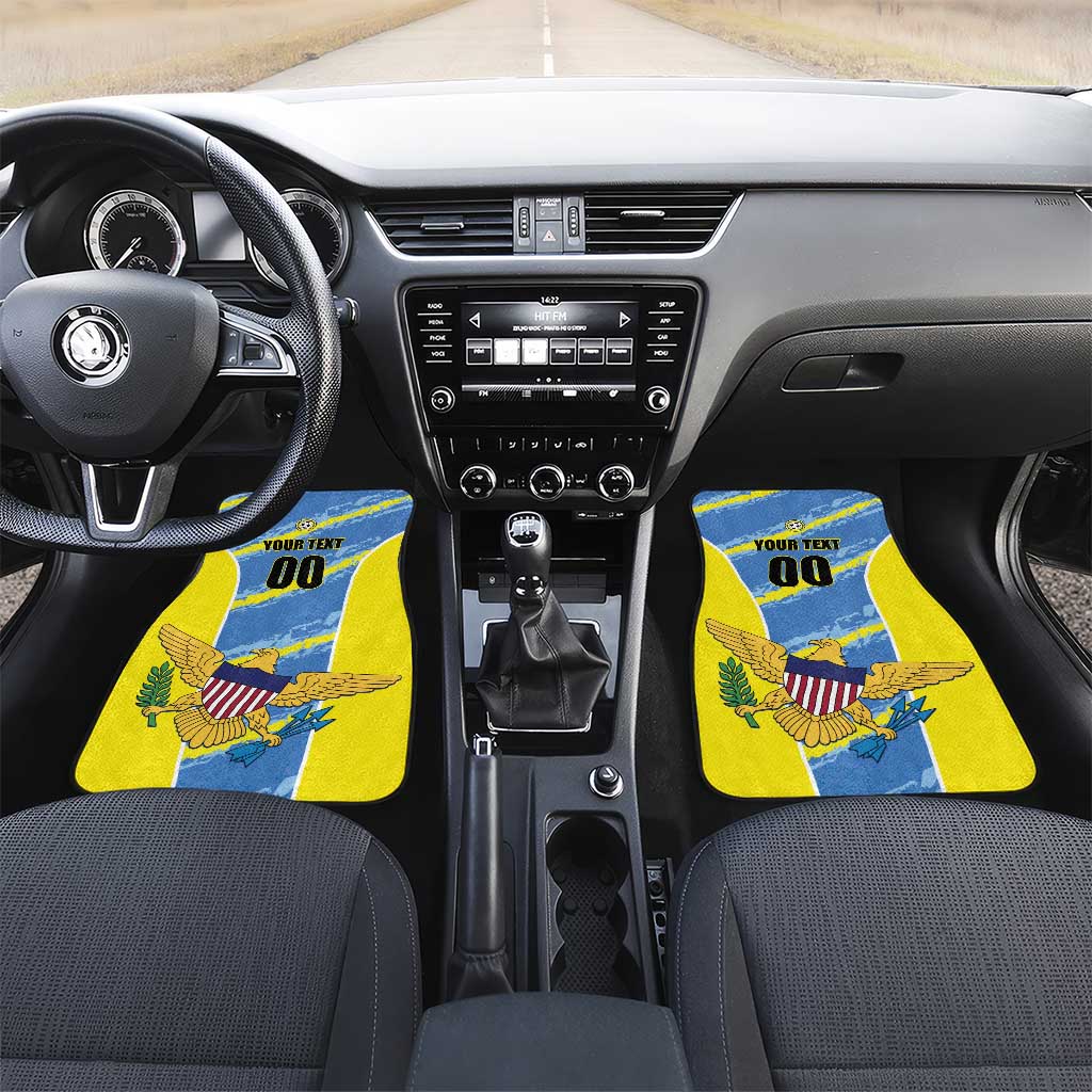 US Virgin Islands Soccer Car Mats Team Dashing Eagles Come On