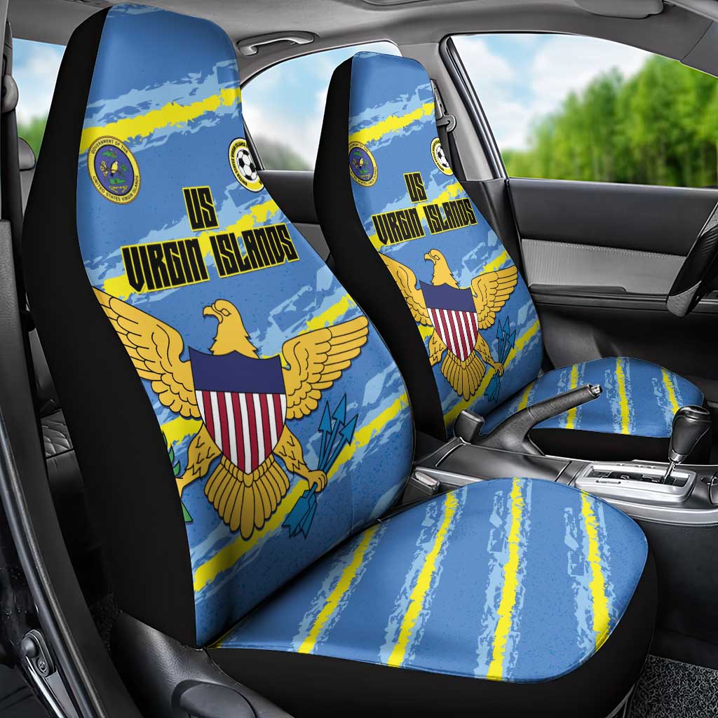 US Virgin Islands Soccer Car Seat Cover Team Dashing Eagles Come On