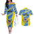 Custom US Virgin Islands Soccer Couples Matching Off The Shoulder Long Sleeve Dress and Hawaiian Shirt Team Dashing Eagles Come On