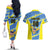 Custom US Virgin Islands Soccer Couples Matching Off The Shoulder Long Sleeve Dress and Hawaiian Shirt Team Dashing Eagles Come On