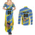 Custom US Virgin Islands Soccer Couples Matching Summer Maxi Dress and Long Sleeve Button Shirt Team Dashing Eagles Come On