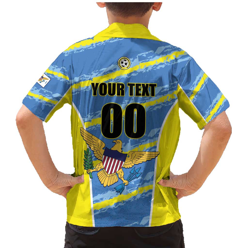 Custom US Virgin Islands Soccer Family Matching Mermaid Dress and Hawaiian Shirt Team Dashing Eagles Come On