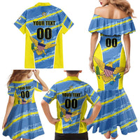 Custom US Virgin Islands Soccer Family Matching Mermaid Dress and Hawaiian Shirt Team Dashing Eagles Come On
