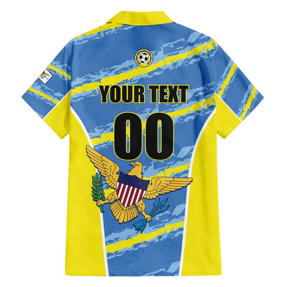 Custom US Virgin Islands Soccer Family Matching Off The Shoulder Long Sleeve Dress and Hawaiian Shirt Team Dashing Eagles Come On