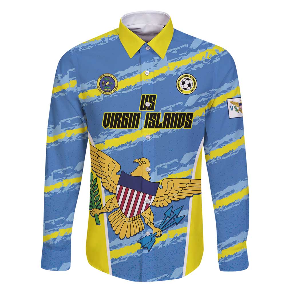 Custom US Virgin Islands Soccer Family Matching Puletasi and Hawaiian Shirt Team Dashing Eagles Come On