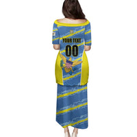 Custom US Virgin Islands Soccer Family Matching Puletasi and Hawaiian Shirt Team Dashing Eagles Come On