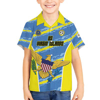 Custom US Virgin Islands Soccer Family Matching Summer Maxi Dress and Hawaiian Shirt Team Dashing Eagles Come On