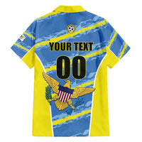 Custom US Virgin Islands Soccer Family Matching Tank Maxi Dress and Hawaiian Shirt Team Dashing Eagles Come On