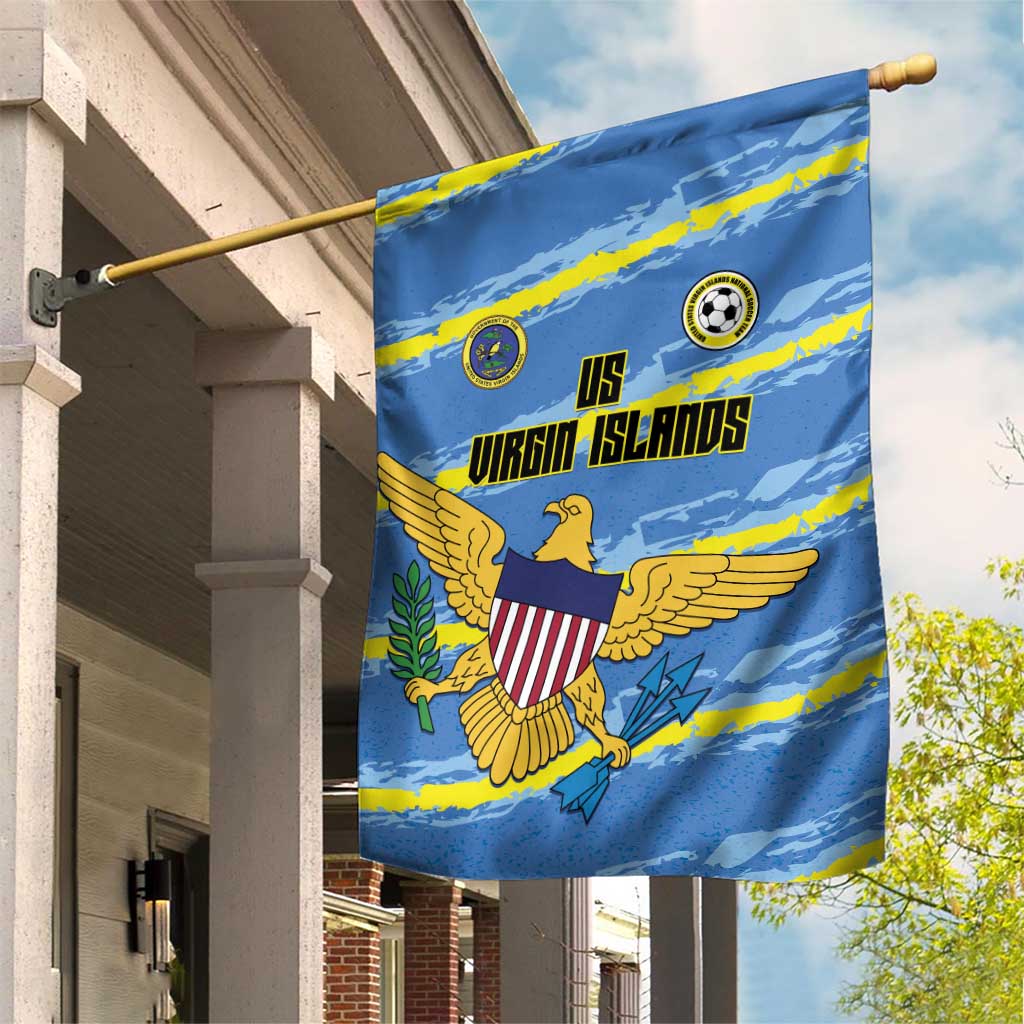 US Virgin Islands Soccer Garden Flag Team Dashing Eagles Come On