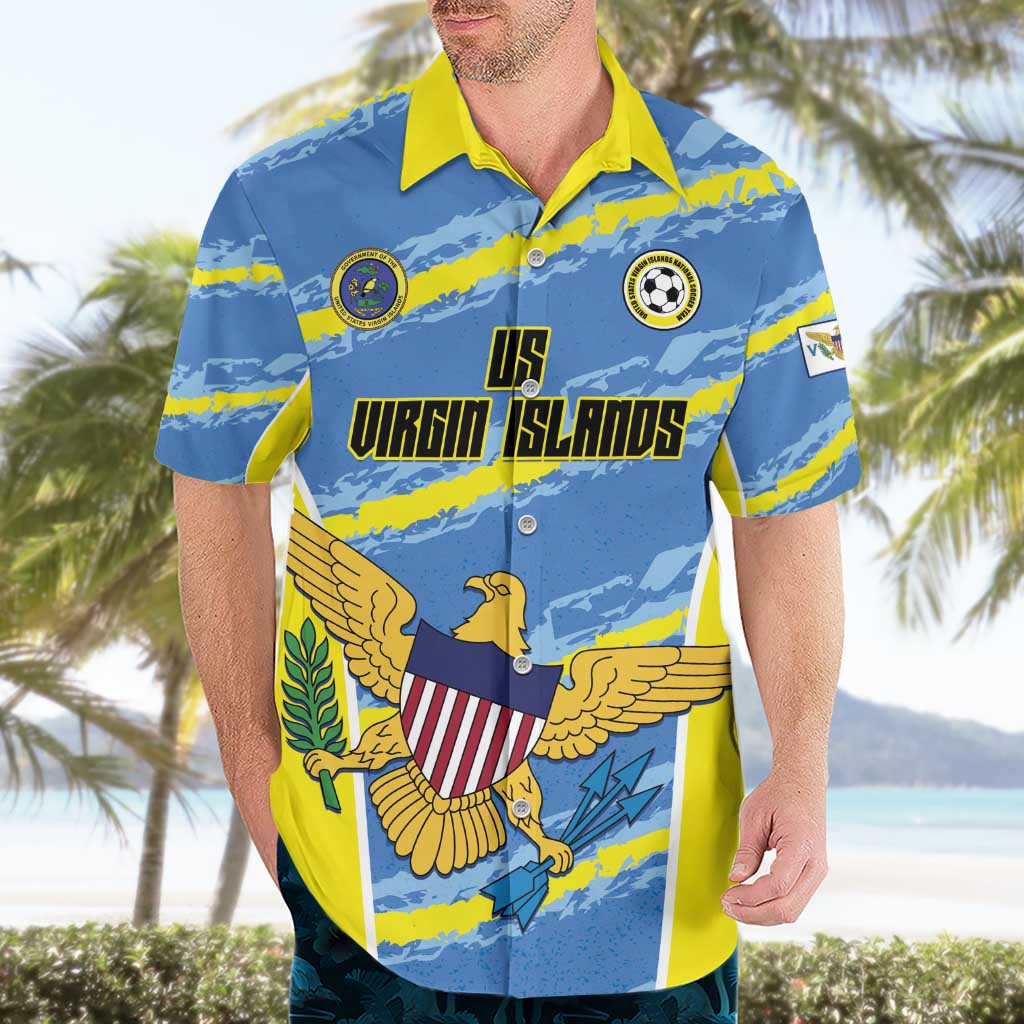 Custom US Virgin Islands Soccer Hawaiian Shirt Team Dashing Eagles Come On