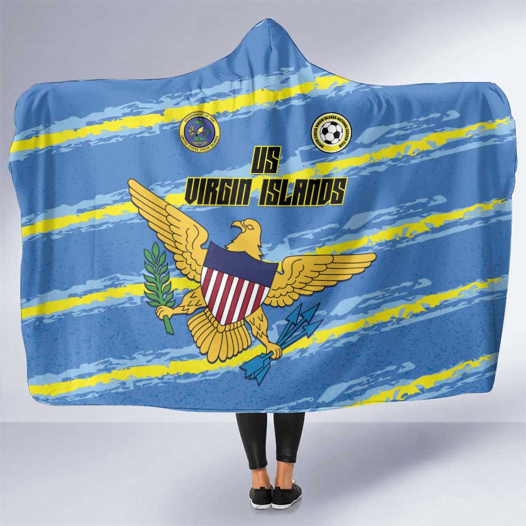US Virgin Islands Soccer Hooded Blanket Team Dashing Eagles Come On