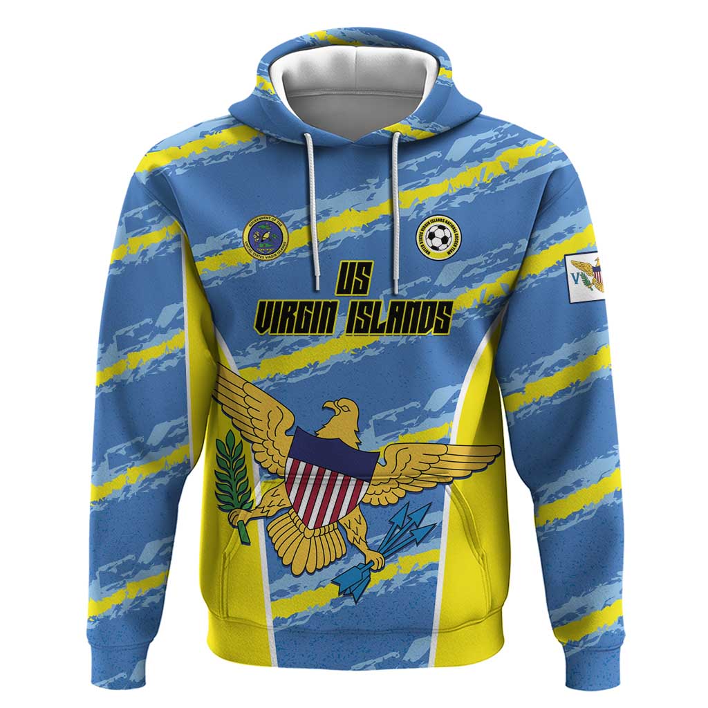 Custom US Virgin Islands Soccer Hoodie Team Dashing Eagles Come On