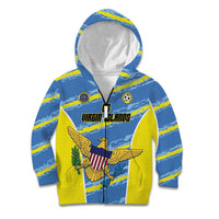 Custom US Virgin Islands Soccer Kid Hoodie Team Dashing Eagles Come On