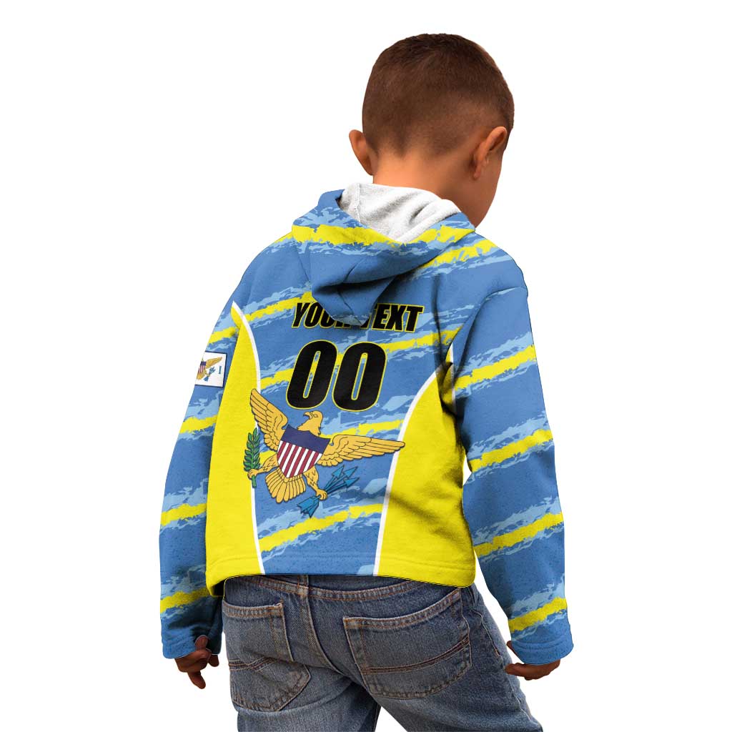 Custom US Virgin Islands Soccer Kid Hoodie Team Dashing Eagles Come On