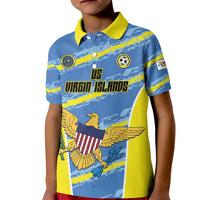 Custom US Virgin Islands Soccer Kid Polo Shirt Team Dashing Eagles Come On