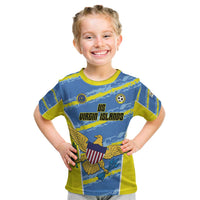 Custom US Virgin Islands Soccer Kid T Shirt Team Dashing Eagles Come On