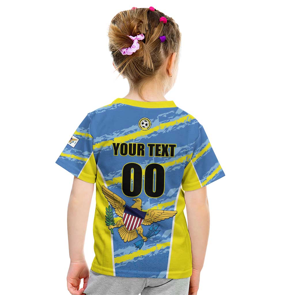 Custom US Virgin Islands Soccer Kid T Shirt Team Dashing Eagles Come On