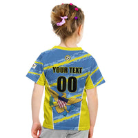 Custom US Virgin Islands Soccer Kid T Shirt Team Dashing Eagles Come On