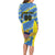 Custom US Virgin Islands Soccer Long Sleeve Bodycon Dress Team Dashing Eagles Come On