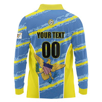 Custom US Virgin Islands Soccer Long Sleeve Polo Shirt Team Dashing Eagles Come On