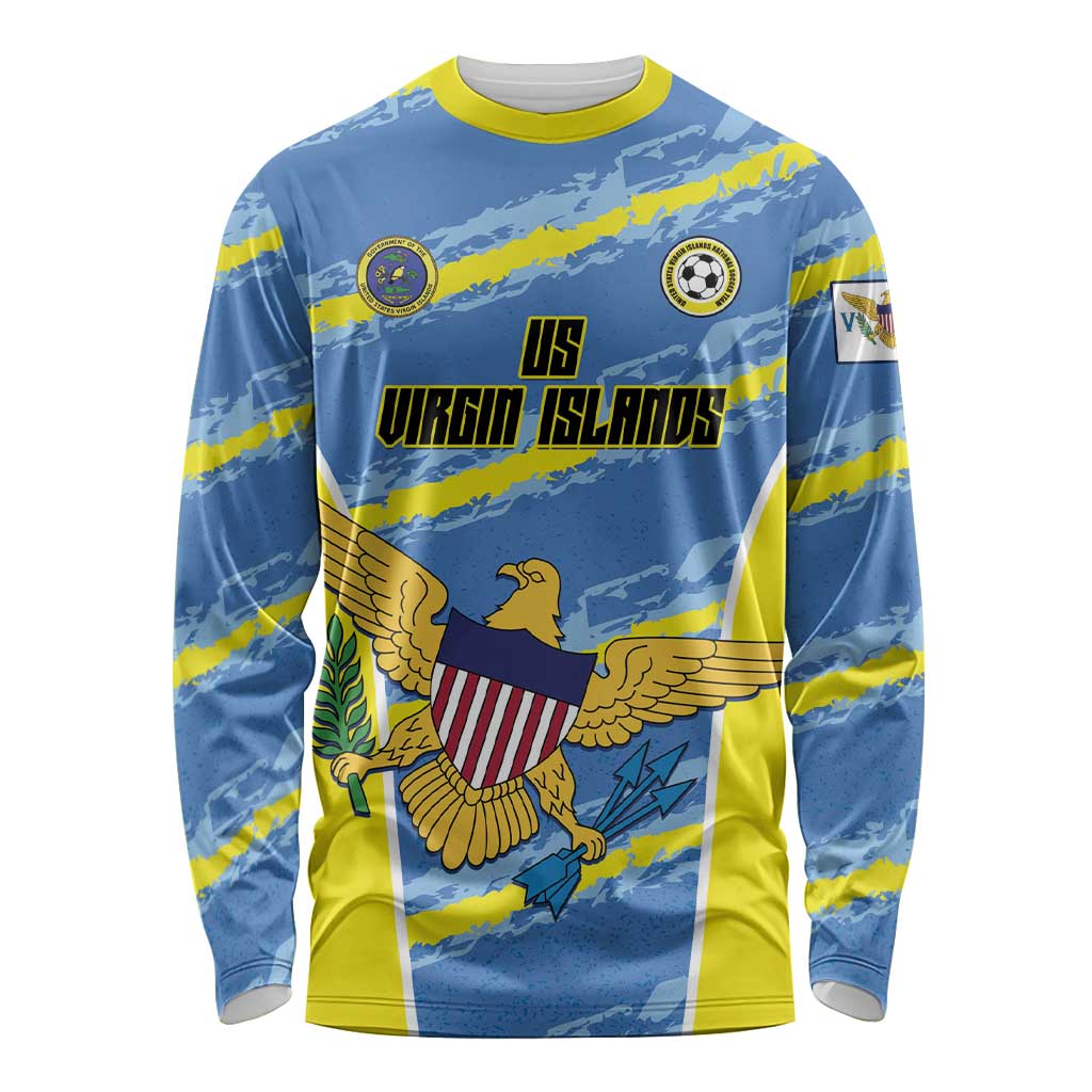 Custom US Virgin Islands Soccer Long Sleeve Shirt Team Dashing Eagles Come On