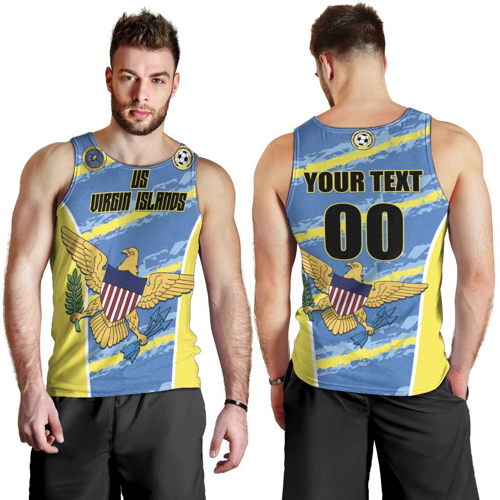 Custom US Virgin Islands Soccer Men Tank Top Team Dashing Eagles Come On