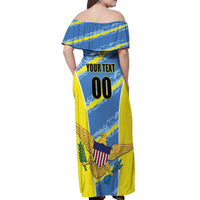 Custom US Virgin Islands Soccer Off Shoulder Maxi Dress Team Dashing Eagles Come On