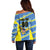Custom US Virgin Islands Soccer Off Shoulder Sweater Team Dashing Eagles Come On