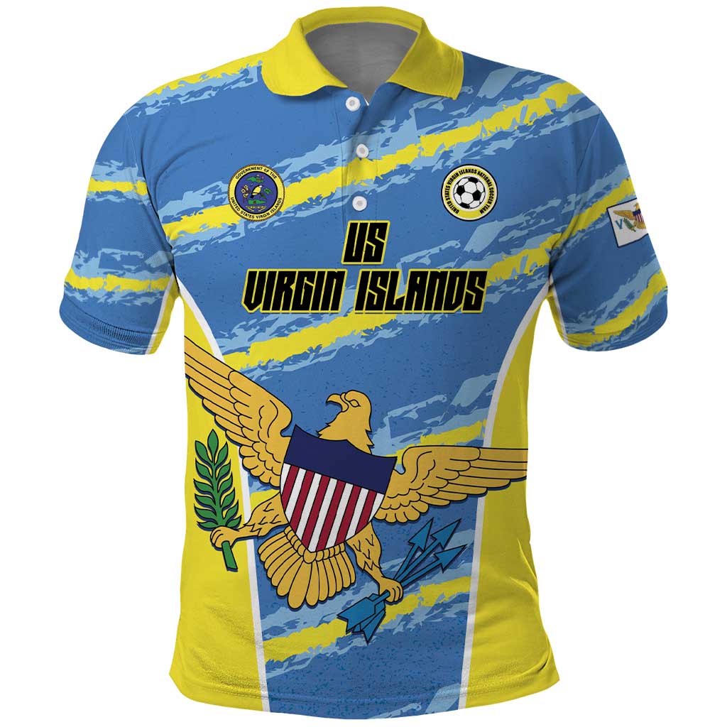 Custom US Virgin Islands Soccer Polo Shirt Team Dashing Eagles Come On