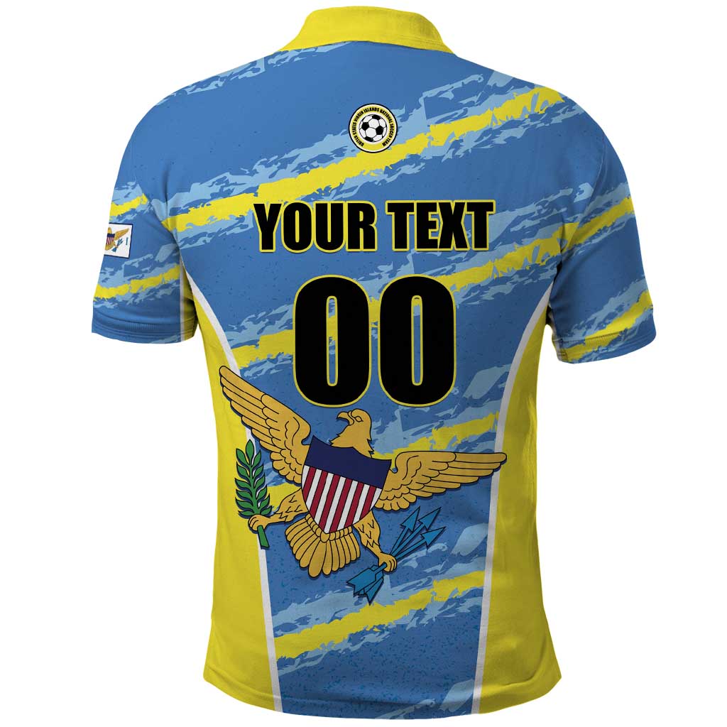 Custom US Virgin Islands Soccer Polo Shirt Team Dashing Eagles Come On