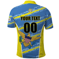 Custom US Virgin Islands Soccer Polo Shirt Team Dashing Eagles Come On