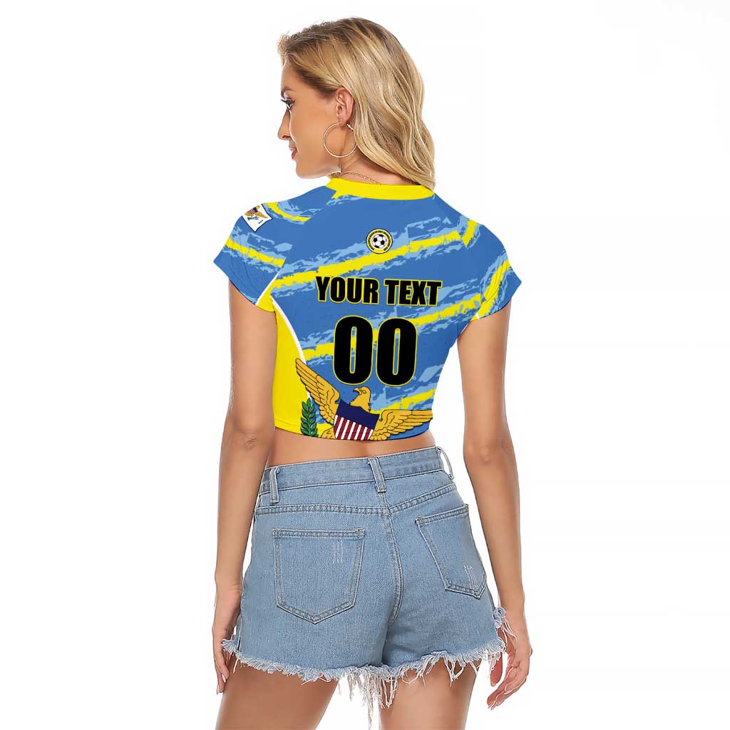 Custom US Virgin Islands Soccer Raglan Cropped T Shirt Team Dashing Eagles Come On