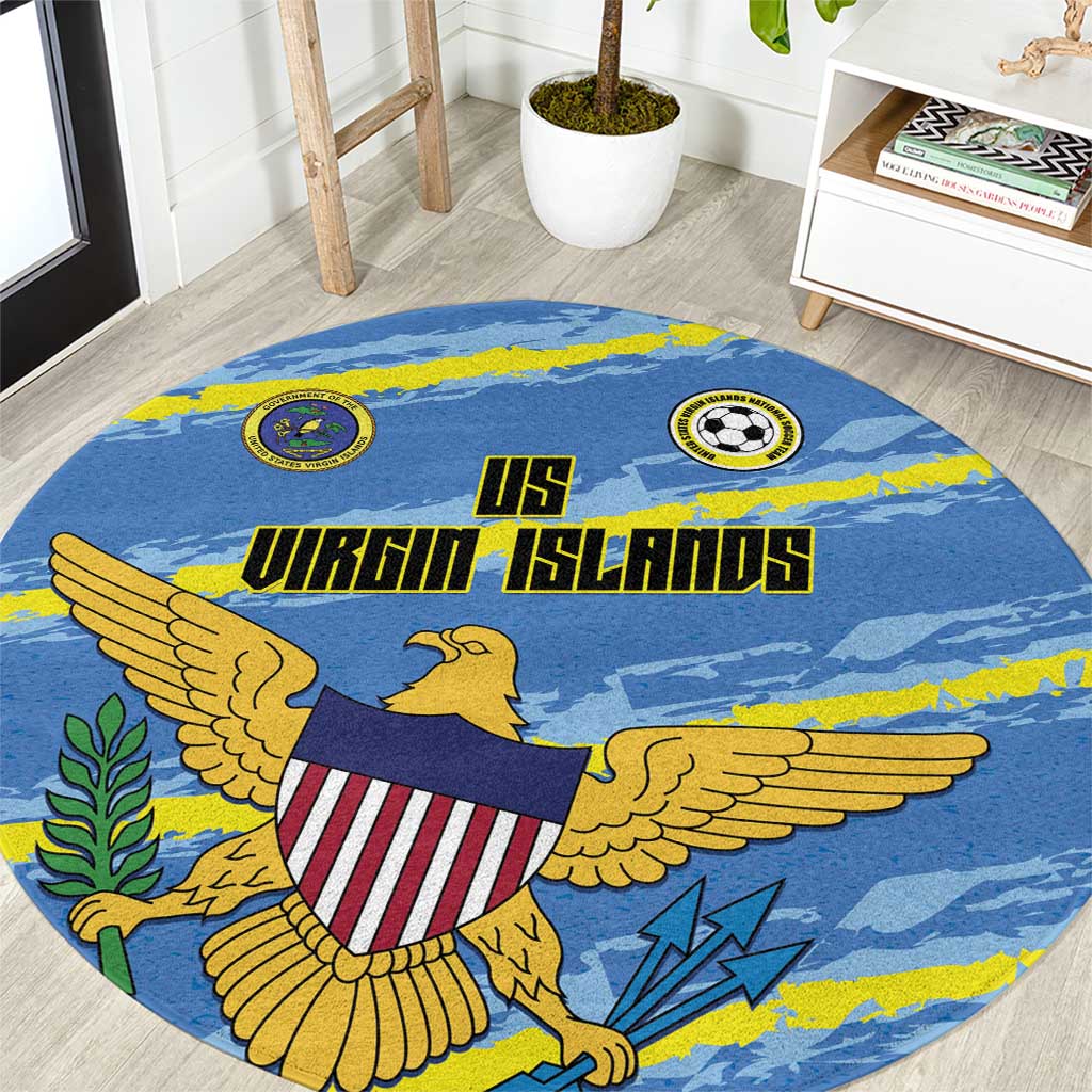 US Virgin Islands Soccer Round Carpet Team Dashing Eagles Come On