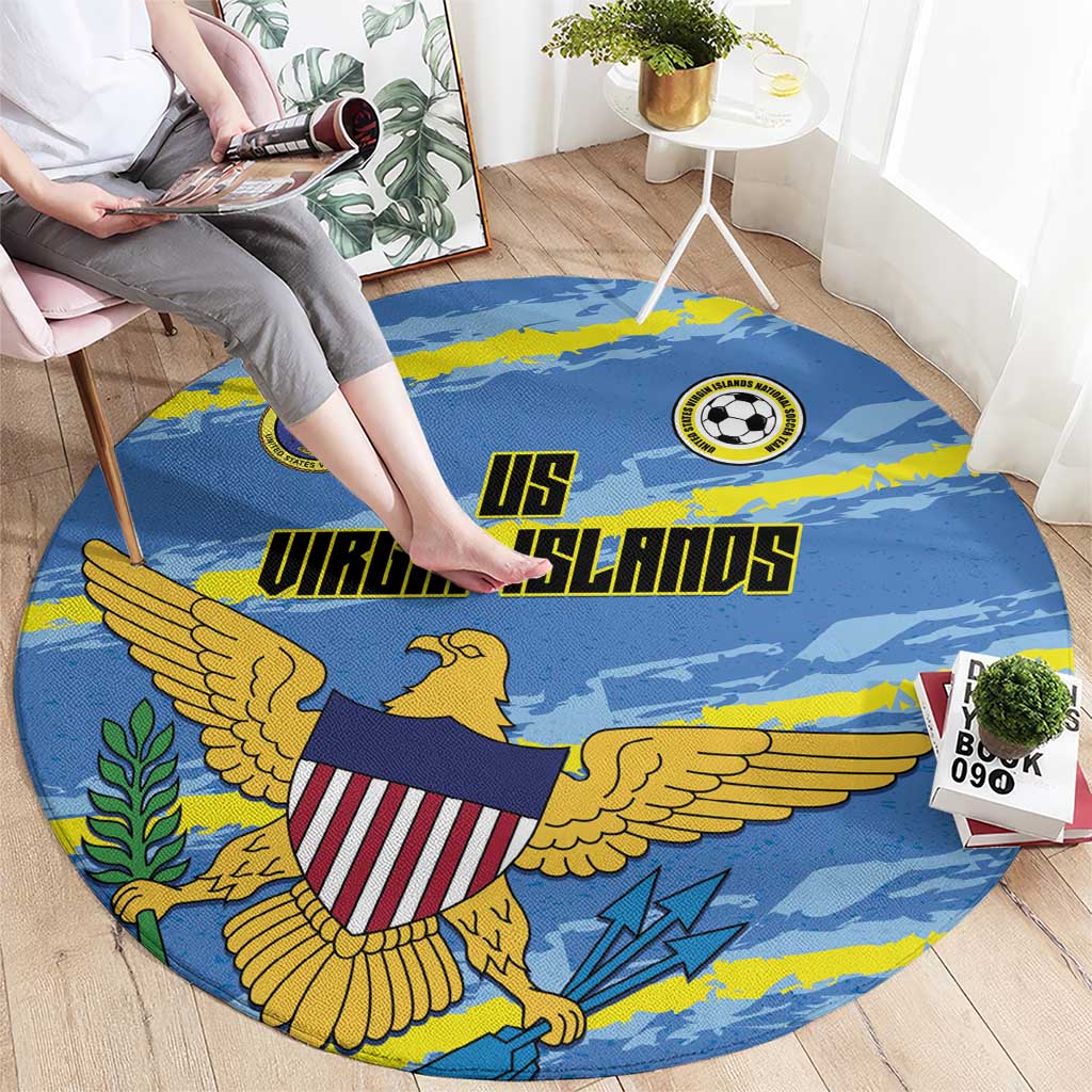 US Virgin Islands Soccer Round Carpet Team Dashing Eagles Come On
